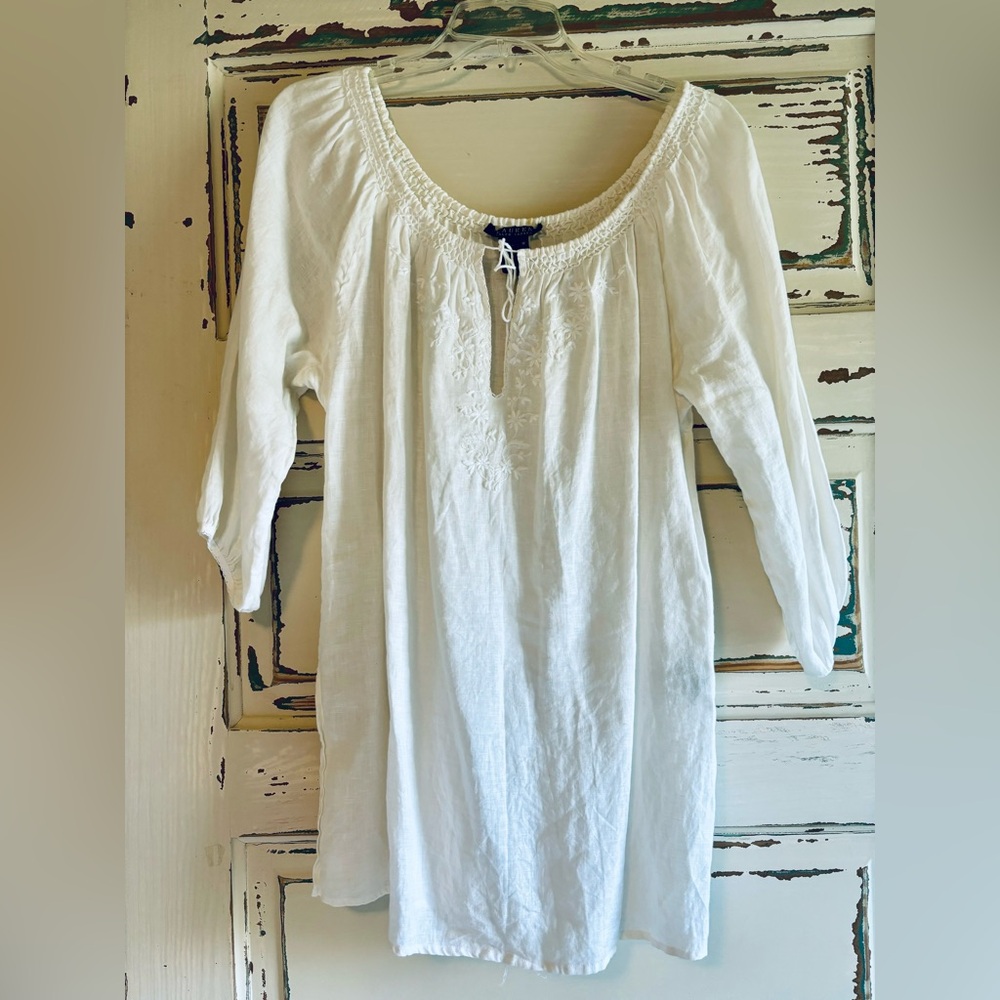 Ralph Lauren embroidered peasant top